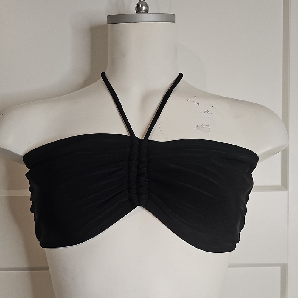 OP Black Halter Bandeau Swim Top